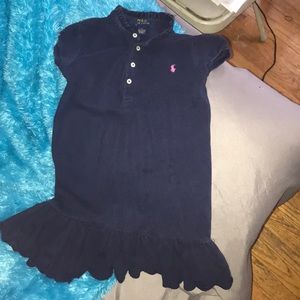 Blue polo dress pink horse